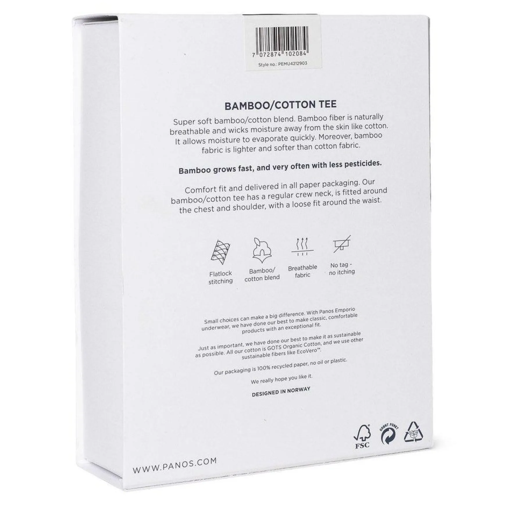 Bamboo Cotton T-shirt Crewneck Black