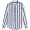 Block Stripe Cotton Shirt Navy