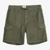 Cargo Linen Shorts Olive