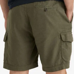 Cargo Linen Shorts Olive
