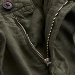 Cargo Linen Shorts Olive