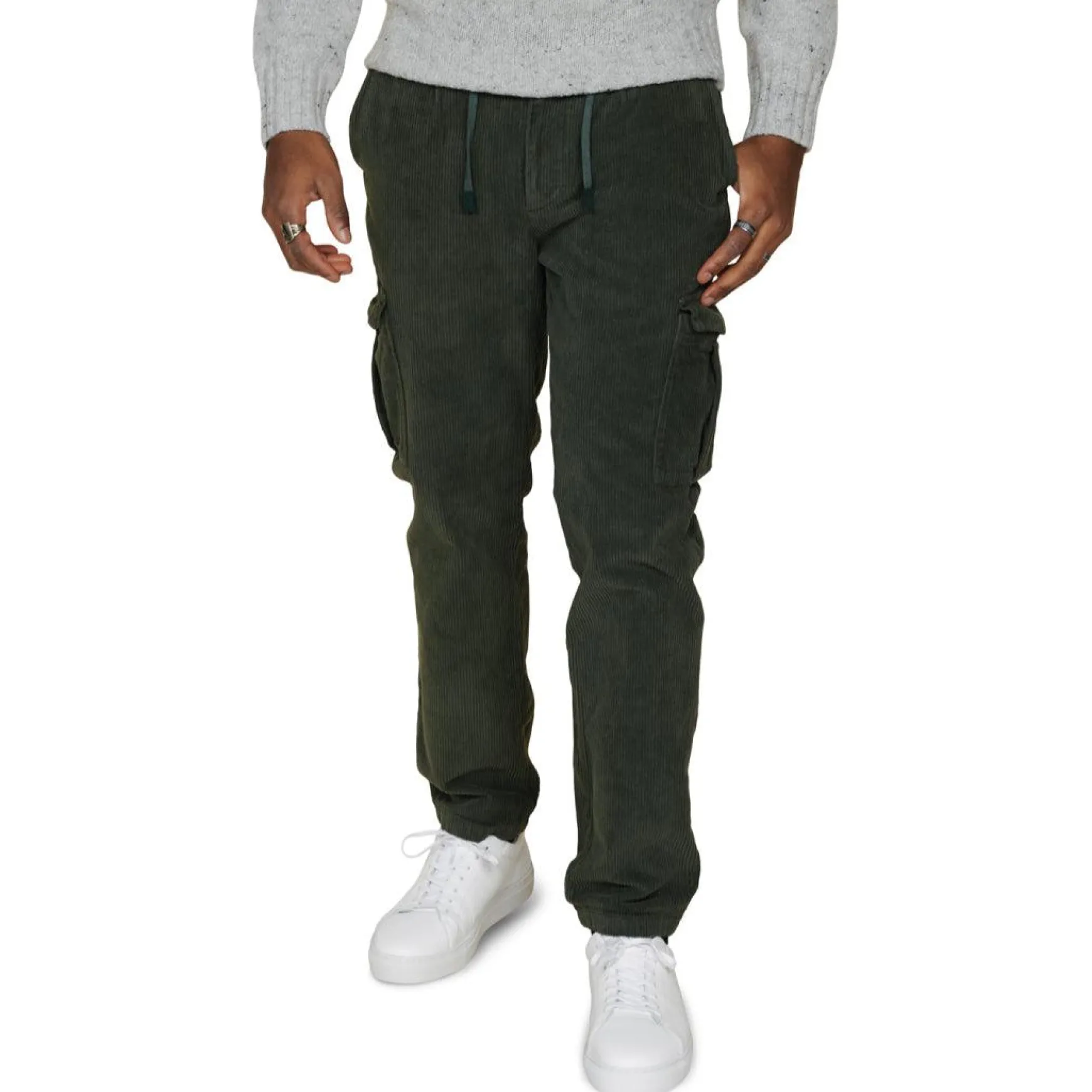 Corduroy Cargo Trousers Green