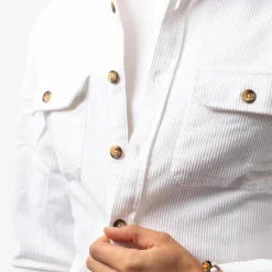 Corduroy Overshirt White