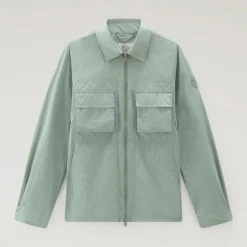 Crinckle Overshirt Sage Green