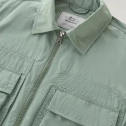 Crinckle Overshirt Sage Green