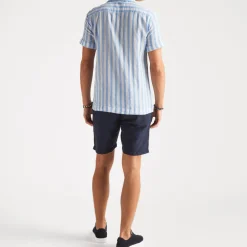 Cuba Linen Shirt Blue Stripe