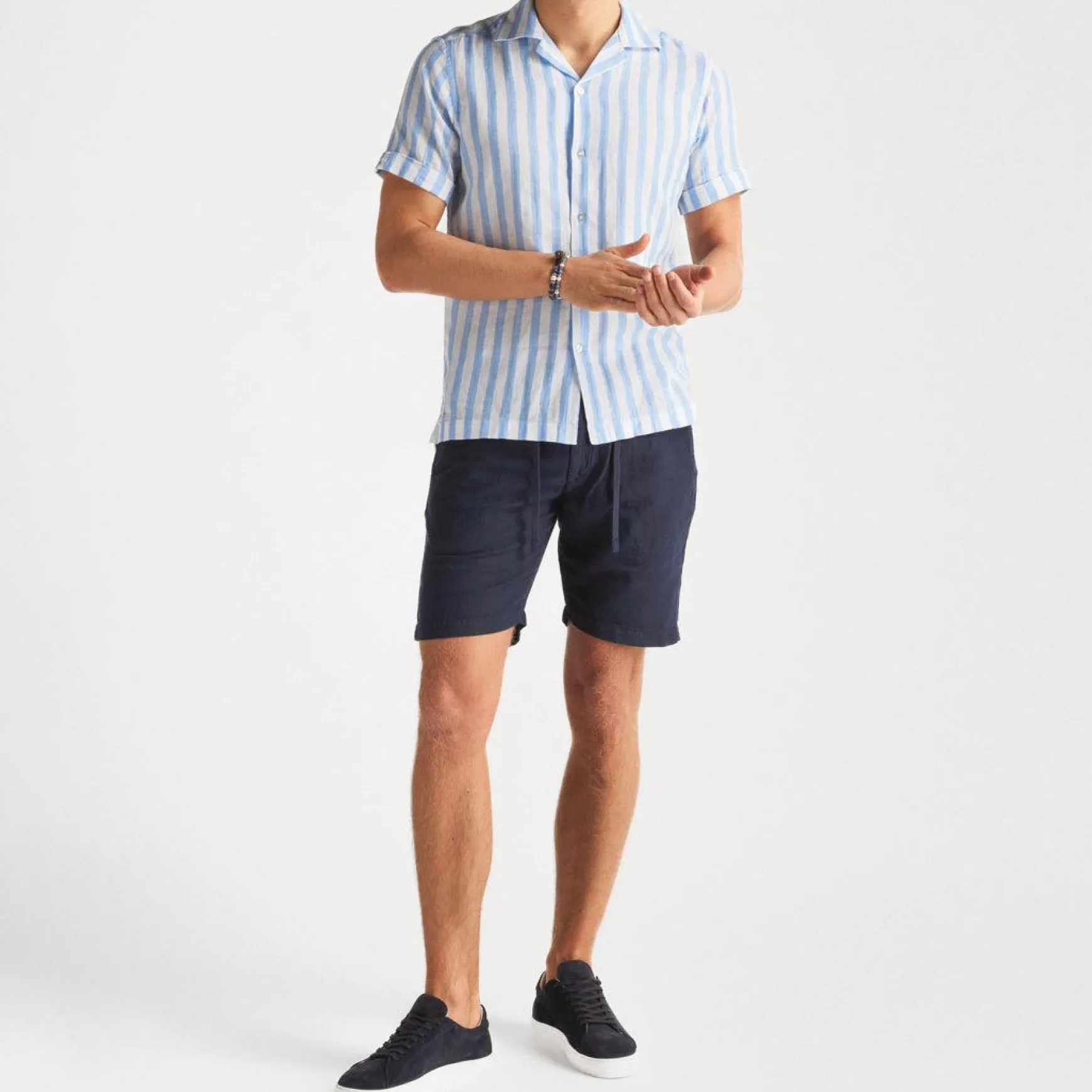 Cuba Linen Shirt Blue Stripe