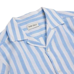 Cuba Linen Shirt Blue Stripe