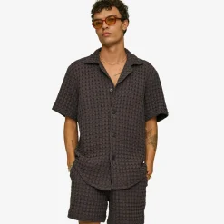 Cuba Waffle Shirt Nearly Black