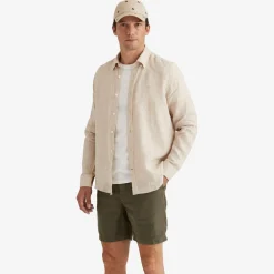 Douglas Linen Shirt Khaki