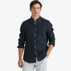 Douglas Linen Shirt Navy