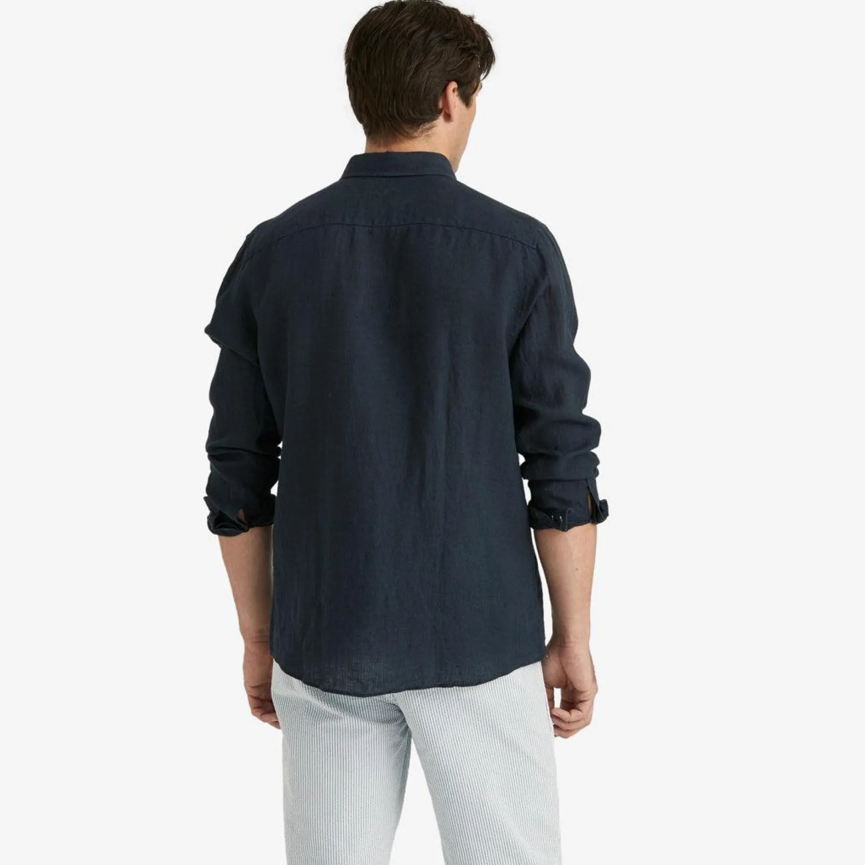 Douglas Linen Shirt Navy