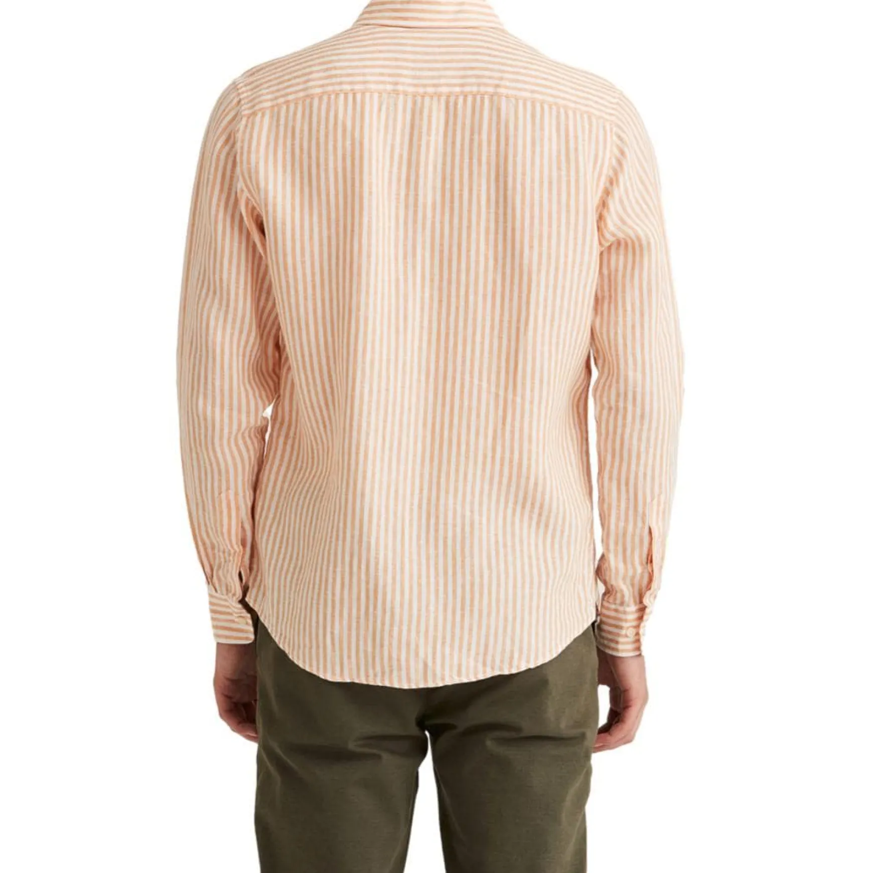 Douglas Linen Stripe Shirt Oransje