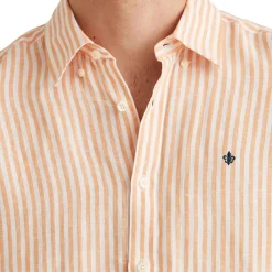 Douglas Linen Stripe Shirt Oransje