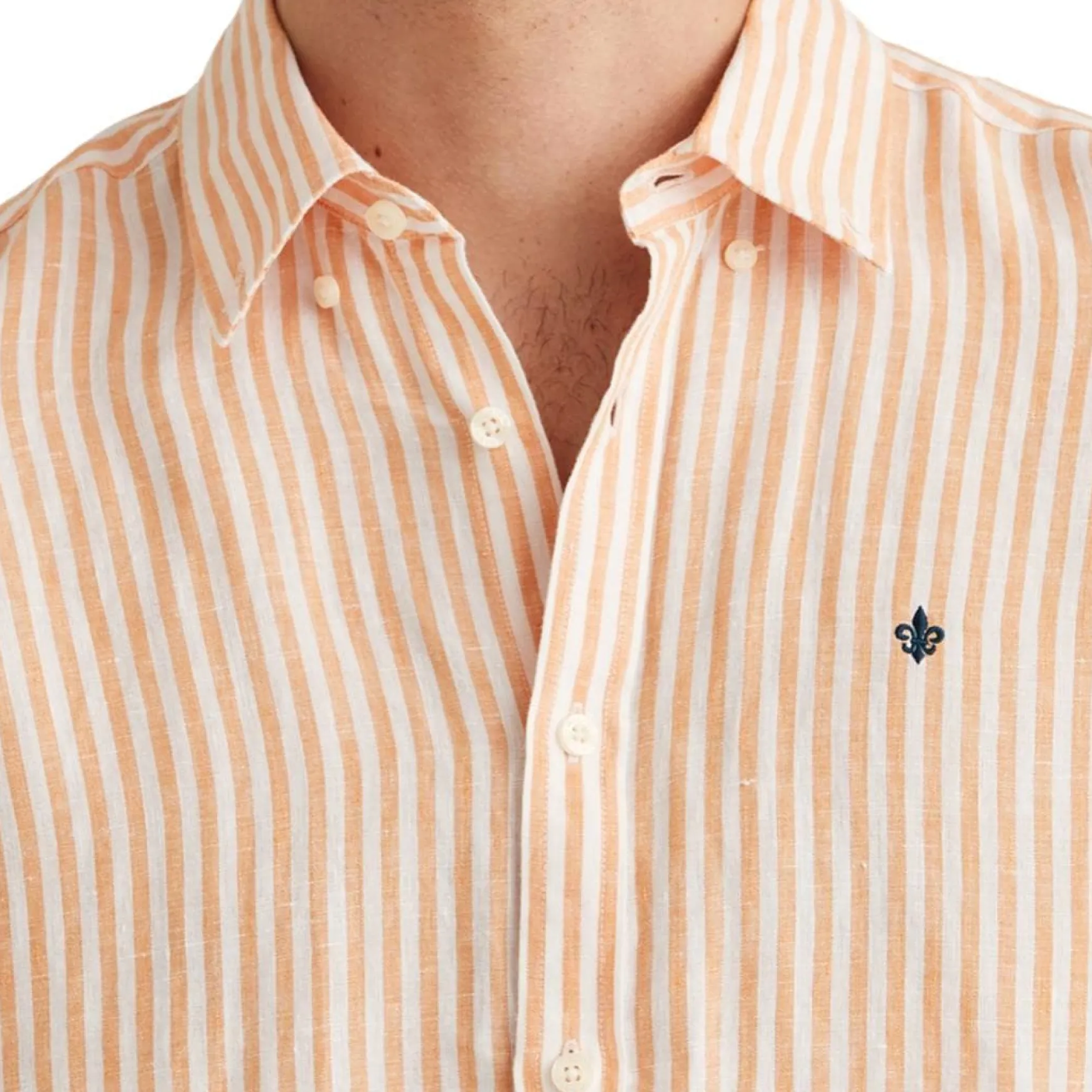 Douglas Linen Stripe Shirt Oransje
