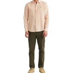 Douglas Linen Stripe Shirt Oransje