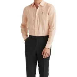 Douglas Linen Stripe Shirt Oransje