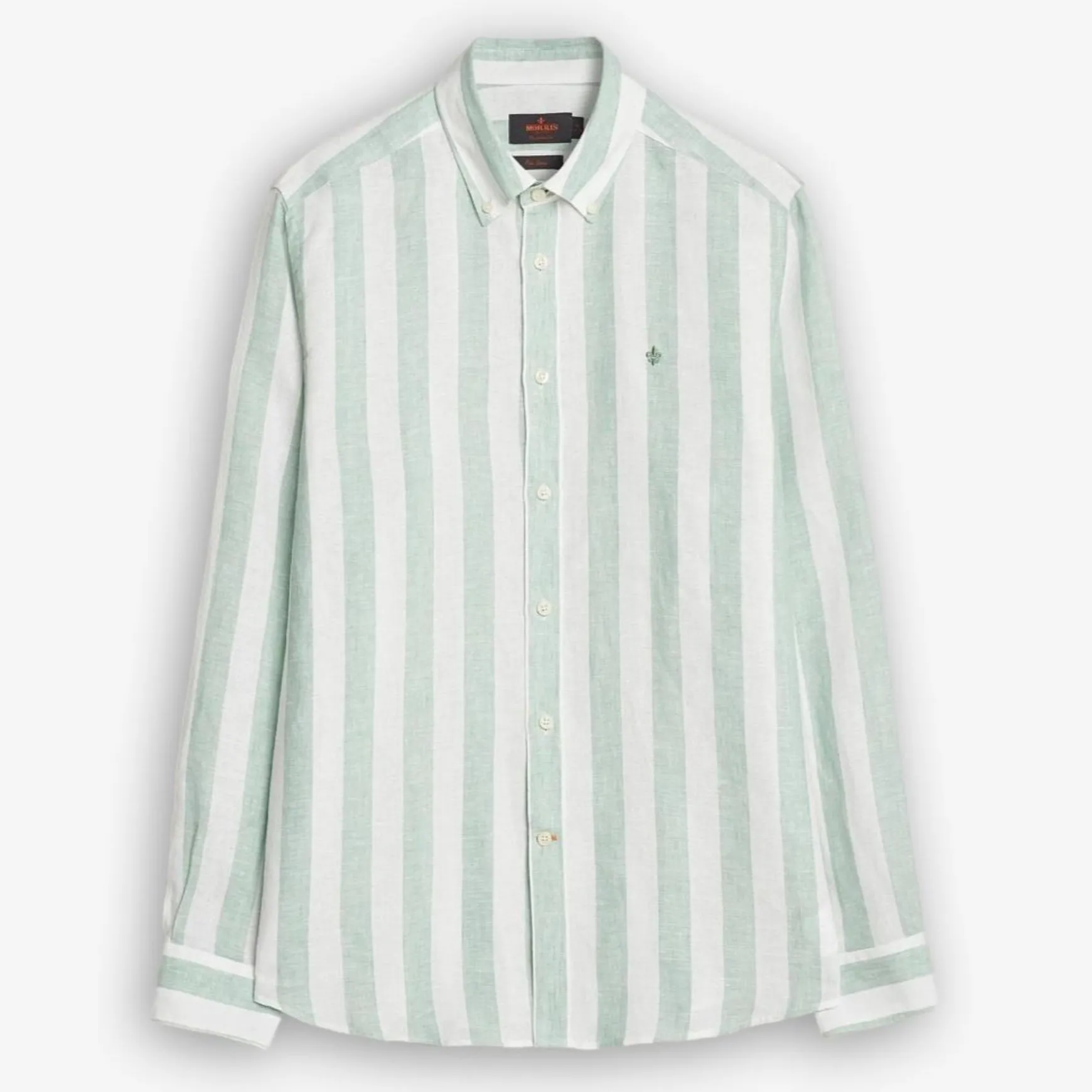 Douglas Striped Linen Shirt Light Green