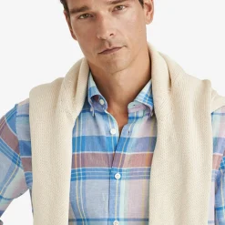 Happy Linen Check Shirt Blue