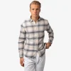 Heavy Flannel Check Overshirt Light Grey