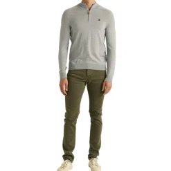 James Brushed 5-pocket Bukse Oliven