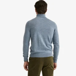 John Merino Half Zip Blue