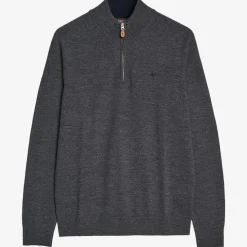 John Merino Half Zip Dark Grey