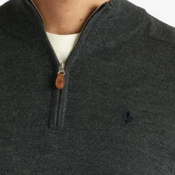 John Merino Half Zip Dark Grey