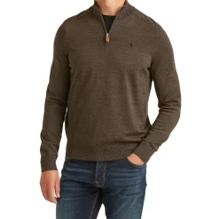 John Merino Half Zip Dark Brown
