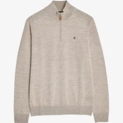 John Merino Half Zip Khaki