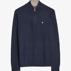 John Merino Half Zip Navy
