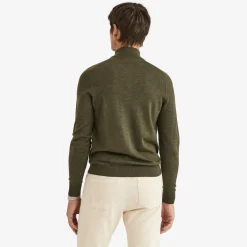 John Merino Half Zip Olive