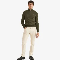 John Merino Half Zip Olive