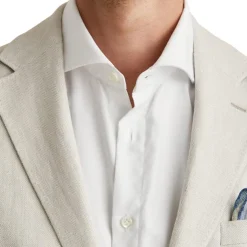 Keith Herringbone Linen Blazer Khaki