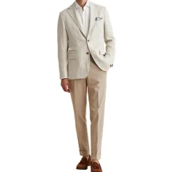 Keith Herringbone Linen Blazer Khaki