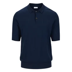 Knitted Short Sleeve Polo Dark Navy