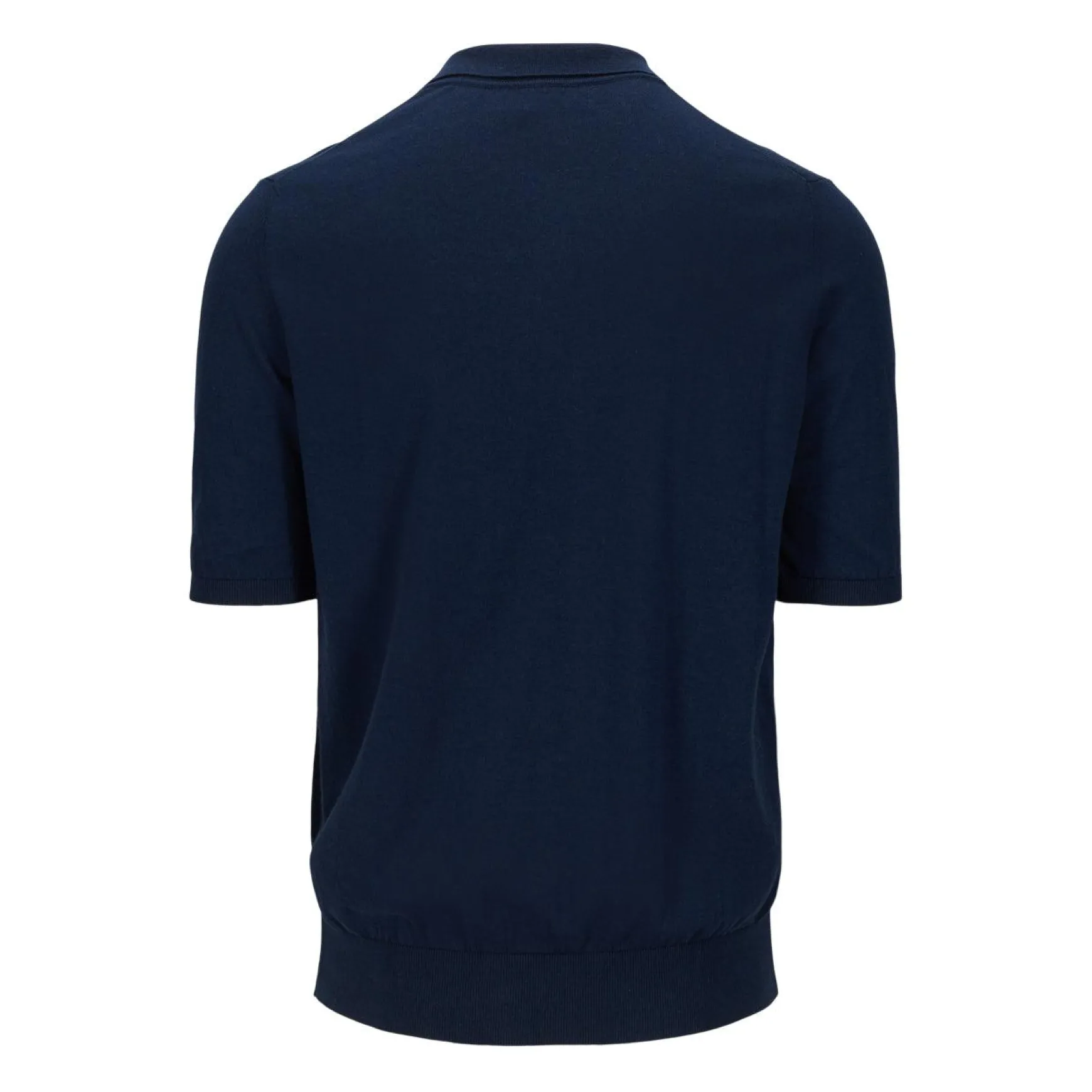 Knitted Short Sleeve Polo Dark Navy