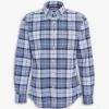 Lewis Tailored Checked Cotton Shirt Blue