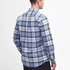 Lewis Tailored Checked Cotton Shirt Blue