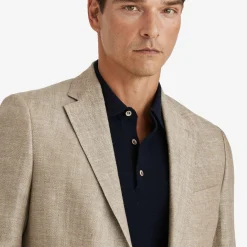 Linen Herringbone Jacket Khaki