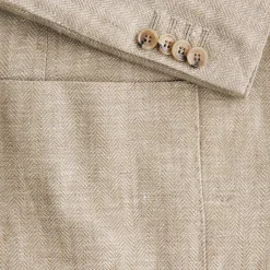 Linen Herringbone Jacket Khaki
