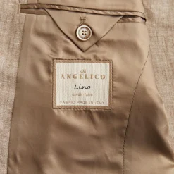 Mike Linen Suit Jacket Khaki