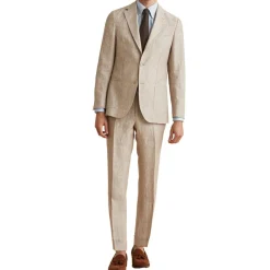 Mike Linen Suit Jacket Khaki