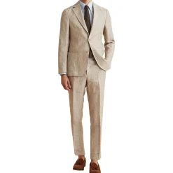 Mike Linen Suit Jacket Khaki