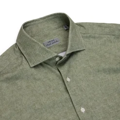 Orian Cotton Stretch Shirt Green