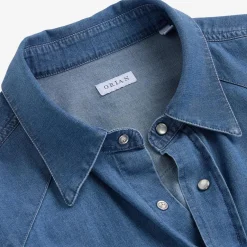 Orian Denim Western Shirt Blue