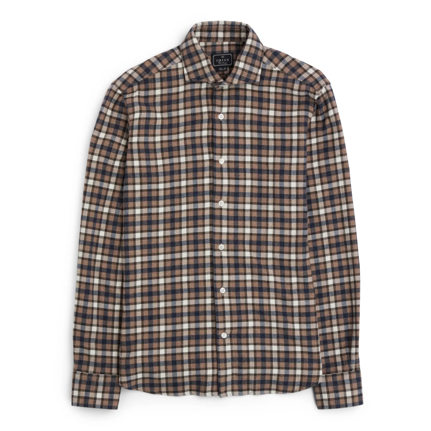 Orian Flannel Check Shirt Blue/Beige