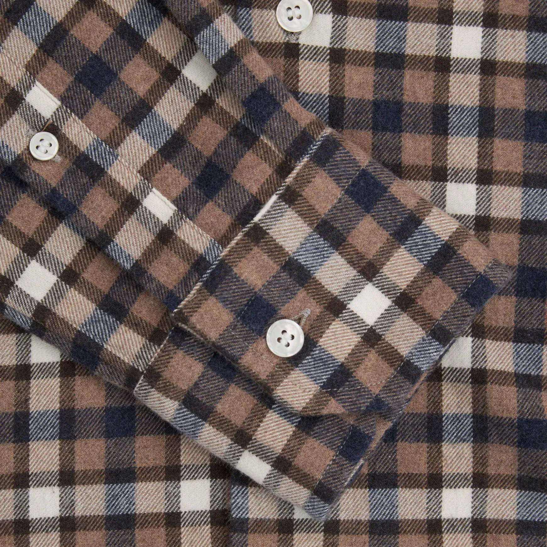 Orian Flannel Check Shirt Blue/Beige