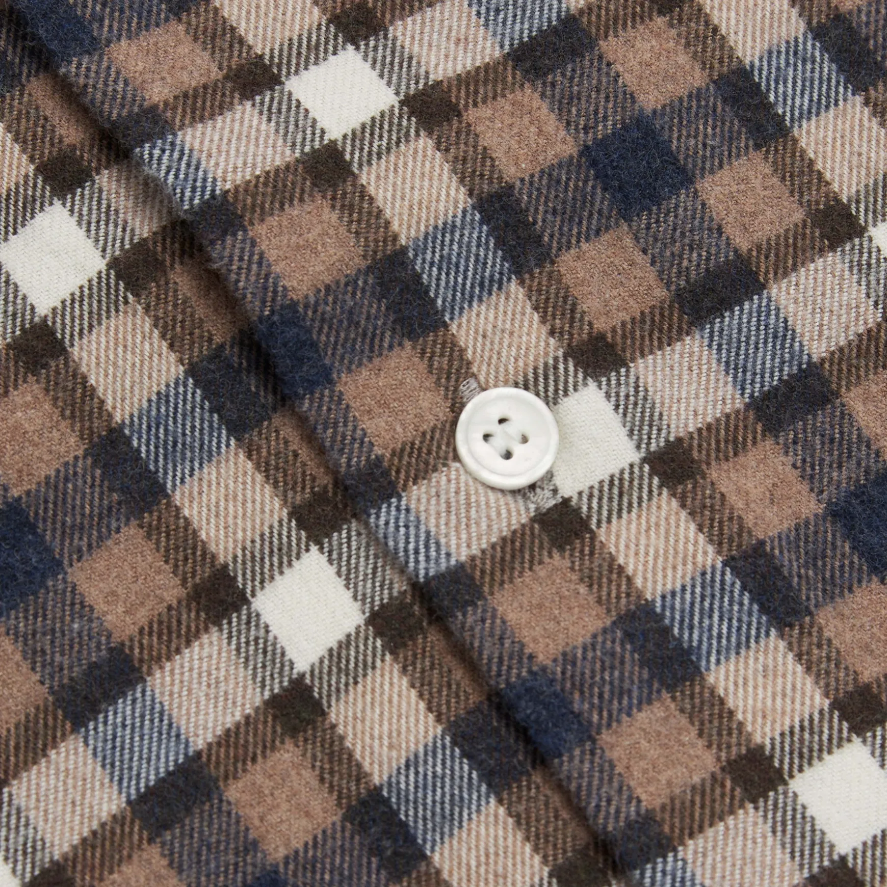 Orian Flannel Check Shirt Blue/Beige