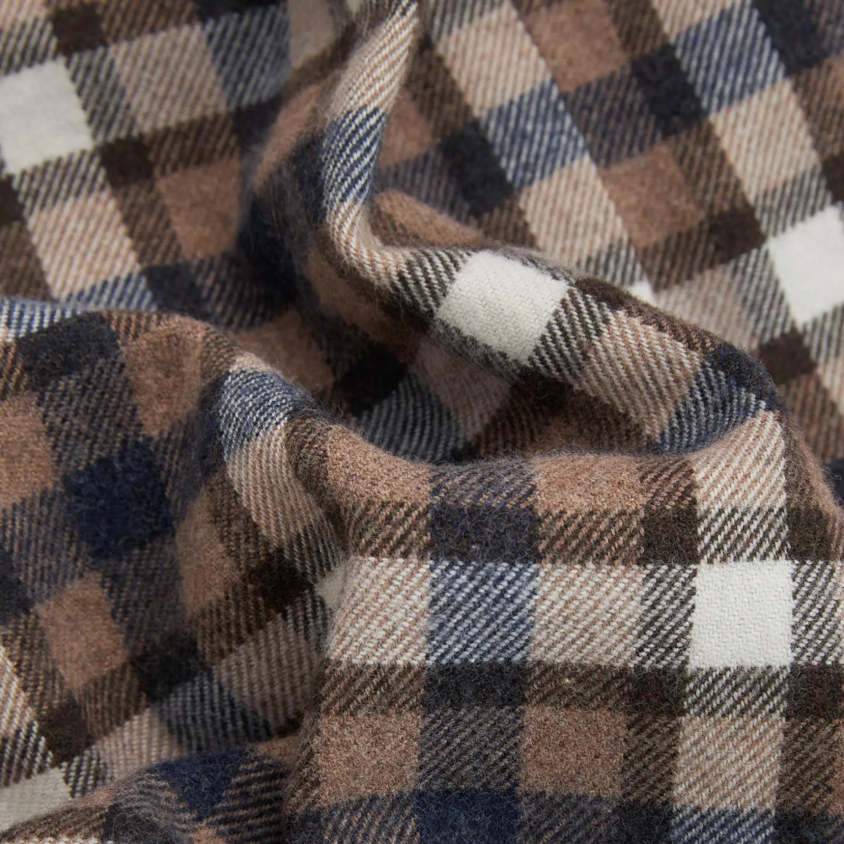 Orian Flannel Check Shirt Blue/Beige